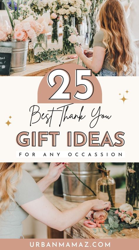 Looking for the best ways to say thank you for any occassion? Check out this list of 25 best thank you gifts for everyone you know. Gift Ideas Thank You, Big Thank You Gifts, Thank You Gift For Wedding Vendors, Wedding Thank You Gifts For Helpers, Thank You Gifts For Wedding Helpers, Thank You Tokens Ideas, Gifts To Say Thank You, Thank You Favors Ideas, Thank You Gifts Ideas