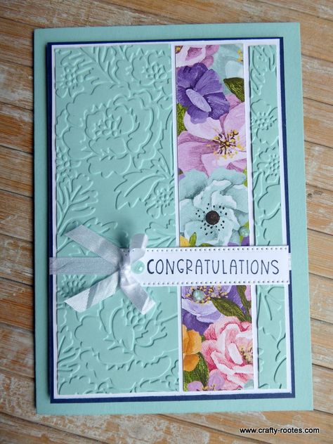 Congratulations Cards Handmade Ideas, Su Anniversary Card Ideas, Stampin Up Floral Cards, Spring Greeting Cards, Su Anniversary Cards, Gorgeous Garden Dies Stampin Up Cards, Su Dainty Flowers Dsp, Stamping Up Cards 2022-2023, Stampin Up Congratulations Cards