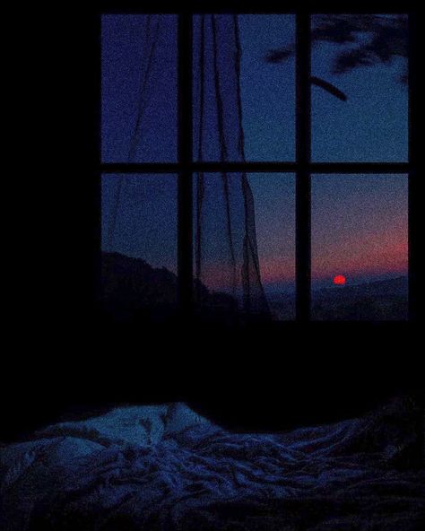 Night Sunset Aesthetic, Blue Sunset Aesthetic, Dark Sunset Aesthetic, Nighttime Window, Window Aesthetic Night, Window At Night Aesthetic, Dark Blue Sunset, Bedroom Window Aesthetic Night, Nighttime Blue Aesthetic