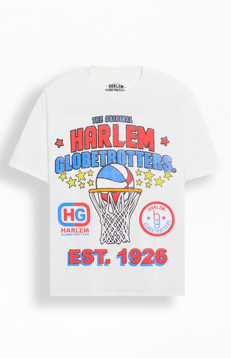 The Original Harlem Globetrotters T-Shirt Slim Fit Cargo Pants, Pacsun Mens, Harlem Globetrotters, Basketball Tees, Vintage Basketball, Retro Graphic Tees, Basketball Shirts, Top Graphic Tees, Jeans Kids