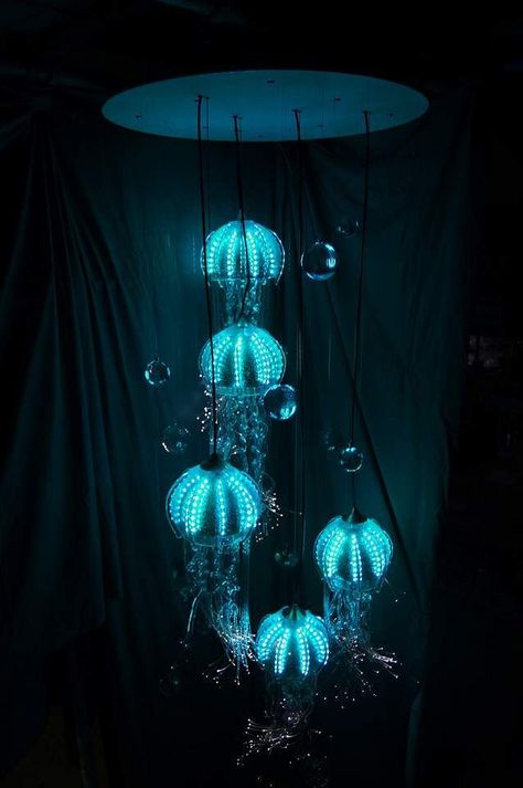 "Medusa" Jellyfish - Contemporary Chandelier Company Ltd Mermaid Chandelier, Tumblr Lamp, Gothic Beach, Medusa Jellyfish, Contemporary Home Interior, Diy Tumblr, Deco Studio, Deco Luminaire, Lampe Decoration