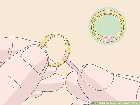 Simple Ways to Keep Rings from Sliding: 9 Steps (with Pictures) #Tips #Keeping #Care #Accessories #Your #World #and #Jewelry #Tidiness #Cleaning #Jewelry #Sparkling #Art #for How To Make Big Rings Fit, Loose Ring Hack, Diy Ring Size Adjuster, How To Make A Ring Smaller, Ring Too Big Hack, Ring Placement Ideas, Ring Too Big, Make A Ring Smaller, Ring Adjuster