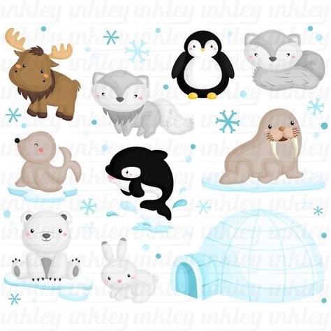 Bus Crafts, Animal Clip Art, Felt Crafts Patterns, Baby Clip Art, Baby Themes, Arctic Animals, Baby Shower Winter, Christmas Decorations Rustic, Animal Clipart