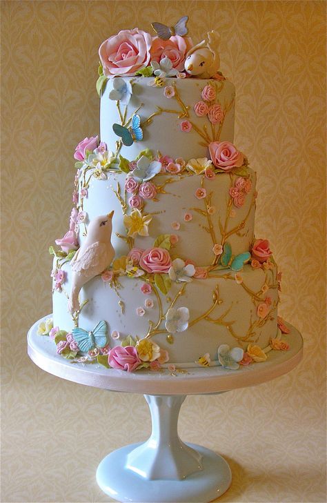 Tårta Design, Torte Creative, Cake With Flowers, Beautiful Cake Designs, Torte Cupcake, Tiered Cake, Beautiful Birthday Cakes, Cake Decorating Designs, Pretty Birthday Cakes