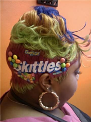 Skittles taste the rainbow :) Horrible Hair, Skittles Candy, Ugly Hair, Hype Hair, Raw Indian Hair, Bad Haircut, Sleek Ponytail, Hair Collection, Hair Life