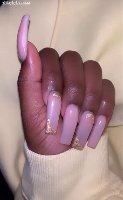 Pink Nails With Gold Foil, Foil Acrylic Nails, Square Acrylic Nails Pink, Tapered Square Acrylic Nails, Acrylic Nails Pink, Mean Girls Party, Hawaii Nails, Girls Nail Designs, Lace Nail Art