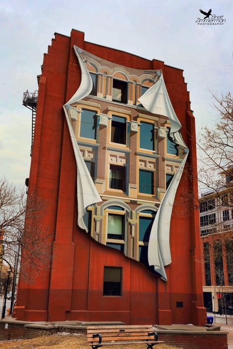 What Happens in Toronto on Windy Days by BrettAZimmerman Pop Culture Architecture, Pop Art Building Design, Wonky Buildings Art, Pop Art Architecture Buildings, Graffiti On Buildings Street Art, Street Art Illusions, New York Graffiti, Adventure Travel Explore, Best Street Art