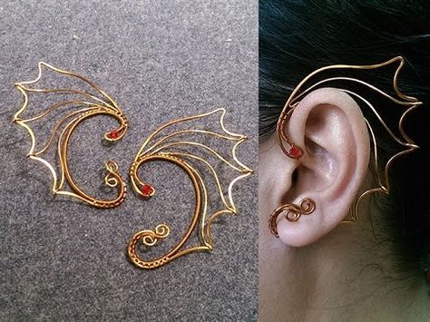 Random Earrings, Ear Cuff Diy, Cuffs Diy, Wire Ear Cuffs, Wire Jewelery, Jewelry Ear, Beaded Art, Copper Jewelry Handmade, Accessory Ideas