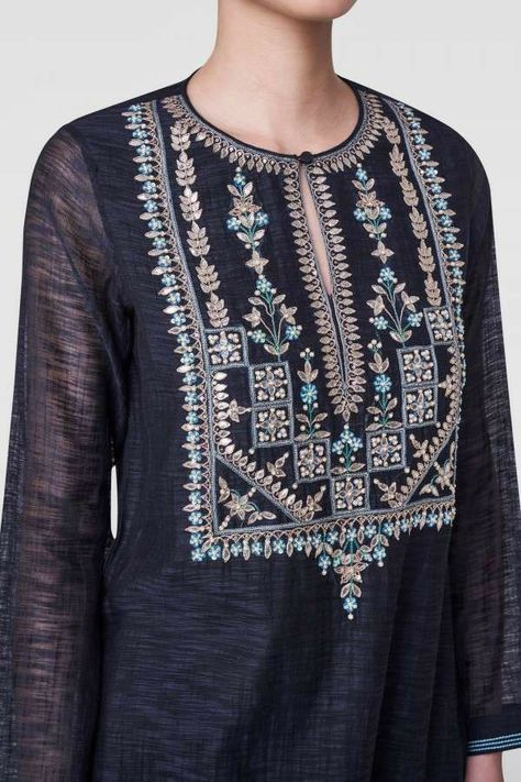 Yoke Embroidery Design, Yoke Embroidery, Bridal Dresses Indian, Dresses Indian Wedding, Embroidered Kurti, Kurti Embroidery, Kurta For Women, Embroidery On Kurtis, Anita Dongre