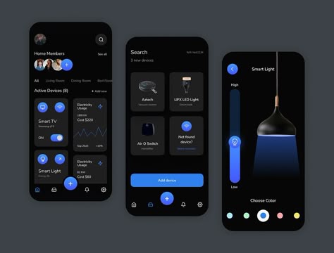 Smart Home App UI by Palash Ahmed for Magicis™ on Dribbble Smart Home App Ui, Ui Ux Design Website, Ux Elements, Ux Design Website, Ios 7 Design, Ux Trends, Ux Design Trends, Iphone Ui, Ui Design Trends