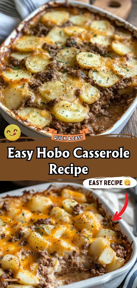 This Easy Hobo Casserole is a simple, no-fuss dish that’s packed with flavor. Ground beef, potatoes, and veggies come together in a meal that's perfect for busy nights. #HoboCasserole #EasyDinner #OnePanMeal