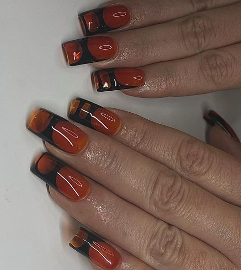 70s Themed Nails, Archive Nails, Oct Nails, Nail Ideas For Couples, Paris 70s, 70s Nails, Nail Ink, Biab Nails, Wave Nails