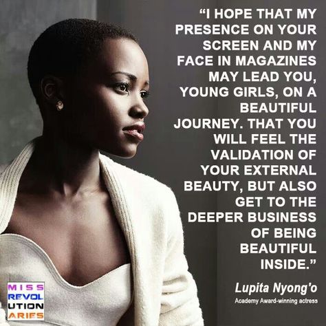 She is so awesome! Such a refreshing role model for young women! Lupita Nyong'o, American Woman, Black Excellence, Inspirational Women, Black Is Beautiful, Famous Quotes, The Words, The Well, African American