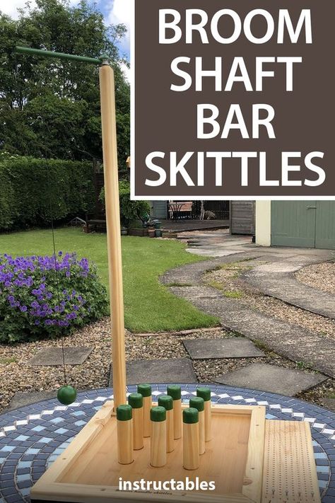 Woodworking Games, Homemade Outdoor Games, Garage Games, Diy Garden Games, Kids Church Games, Home Made Games, Diy Wooden Games, Ax Throwing, Skittles Game