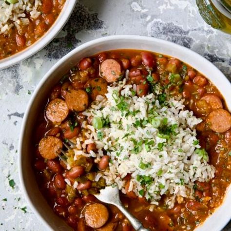 Easy Red Beans and Rice Recipe - From A Chef's Kitchen Red Beans And Rice Soup, Easy Red Beans And Rice, Red Beans And Rice Recipe Easy, Red Beans And Rice Recipe, Red Beans N Rice Recipe, Cajun Dishes, Red Beans And Rice, Cajun Cooking, Beans And Rice