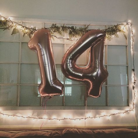 Birthday ideas•Number balloons•14th birthday Fourteenth Birthday Party Ideas, 14tg Birthday, Birthday 14th Girl, Birthday Ideas For Teens 14th, 14th Birthday Balloons, Happy 14th Birthday Girl, 14th Birthday Aesthetic, 14th Birthday Ideas, 14th Birthday Decorations