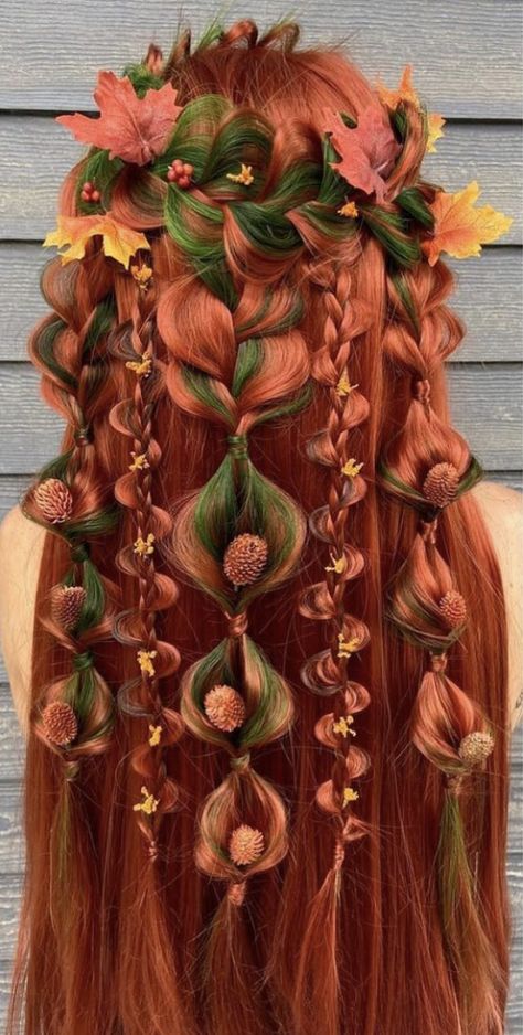 Woodland Fairy Hair, Druid Hairstyles, Mushroom Hairstyle, Home Haircuts, Fairytale Hair, Classic Bun, Intricate Hairstyles, Growing Out Bangs, Vintage Ponytail