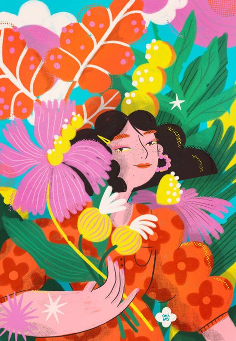 동화 삽화, Illustration Styles, San Paolo, Painted Wall, Arte Inspo, Abstract Flower, People Illustration, Lovely Day, Nature Illustration