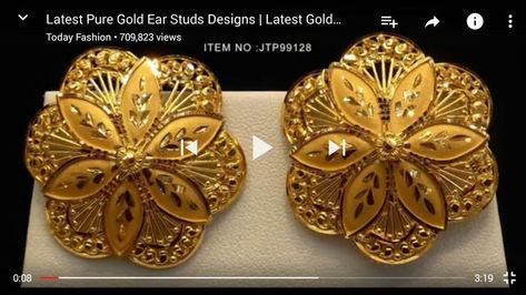 Pin by imtiaz shaik on my collection | Antique gold earrings, Gold jewelry simple, Gold jewellery design necklaces Latest Gold Earrings Designs, Latest Gold Earrings, Earrings With Price, Plain Earrings, Gold Ear Studs, 22k Gold Earrings, Bridal Jewelry Sets Brides, Gold Tops, Antique Gold Earrings