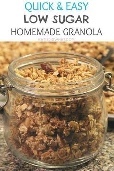 Keto Homemade Granola, Healthy Homemade Granola Low Calorie, Heart Healthy Granola Recipe, Low Carb Granola Recipe With Oats, Homemade Healthy Cereal Recipe, Ww Granola Recipe, Healthy Granola Recipe Low Sugar, Low Fat Granola Recipe, Low Calorie Granola Recipe