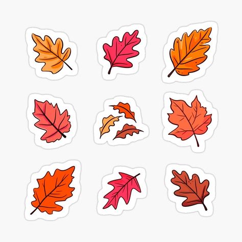 Crossed Stitch, Autumn Doodles, Everything Cross Stitch, Fall Stickers, Doodle Paint, Leaf Illustration, Outline Designs, Autumn Stickers, Bullet Journal Stickers