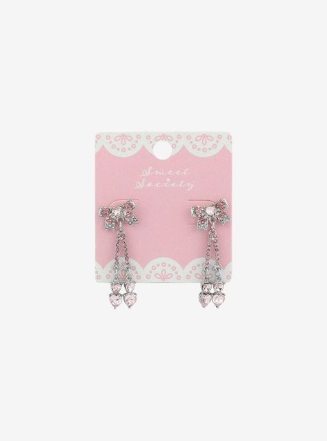 2000s Jewelry, Piercings Earrings, Chain Of Hearts, Lucky Girl Syndrome, Elven Jewelry, Kawaii Jewelry, Pink Girly Things, Dress Up Dolls, Coquette Bow