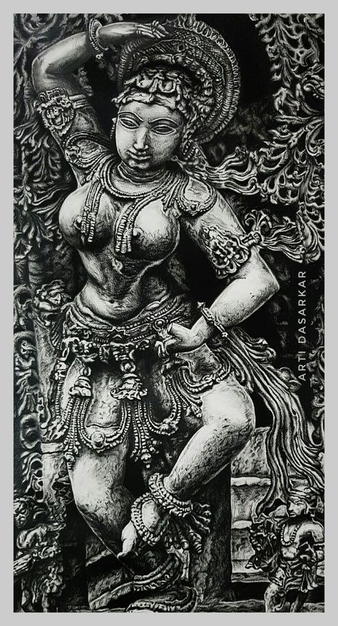 Indian ancient sculpture # Graphite pencil sketch Stone Sculpture Art, Word Tattoo Ideas, Historical Sculptures, Ancient Indian Art, Animal Tattoo Ideas, Ancient Drawings, Word Tattoo, Human Figure Sketches, Ancient Indian Architecture