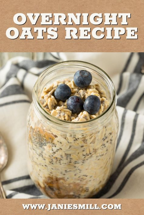 This convenient, quick and easy breakfast is one that everyone can enjoy! Made using Janie’s Mill Organic Oat Flakes, this Overnight Oats recipe is both delicious and nutritious. Overnight Oatmeal In A Jar, Daniel Fast Breakfast, Oats In A Jar, Oatmeal In A Jar, Oat Cookie Recipe, Overnight Oats In A Jar, Oats Recipes Breakfast, Overnight Oatmeal Recipes, Easy Overnight Oats