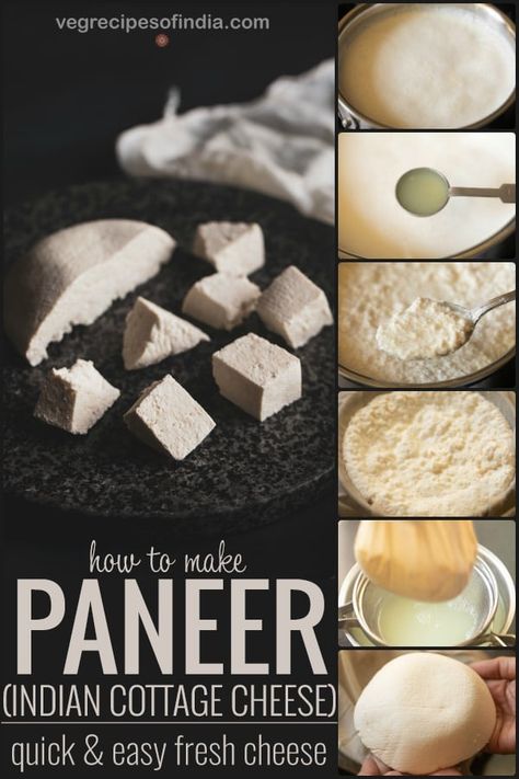 Paneer known as Indian cottage cheese is much different than what the rest of the world knows as cottage cheese. Paneer is a firm, fresh, non-melting cheese made from milk. In this recipe, I will show you how to make homemade paneer from scratch. There are many recipes you can make with homemade paneer cheese such as paneer tikka, paneer butter masala, kadai paneer and palak paneer. Try this recipe this week! #paneer #homemadepaneer #paneercheese #paneerrecipe #vegetarian #Indianfood #dinner #sn Homemade Paneer, Making Sandwiches, Cheese Recipes Homemade, Cheese Making Recipes, Indian Cheese, How To Make Paneer, Making Cheese, Paneer Cheese, Paneer Dishes