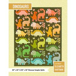 Dinosaurs Pattern Elizabeth Hartman Quilts, Paper Patterns Design, Dinosaur Quilt, Elizabeth Hartman, Quilt Sewing Patterns, Sampler Quilts, Animal Quilts, Pdf Quilt Pattern, Sampler Quilt