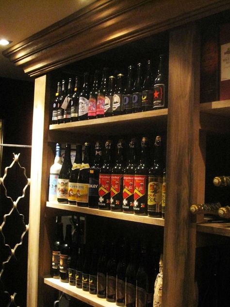 How to Cellar Beer | The Beer Connoisseur Beer Cellar, Bourbon Room, Dads Room, Sour Beer, Good Beer, Brown Bottles, Investing Strategy, Alcoholic Drink, Minimal Lighting