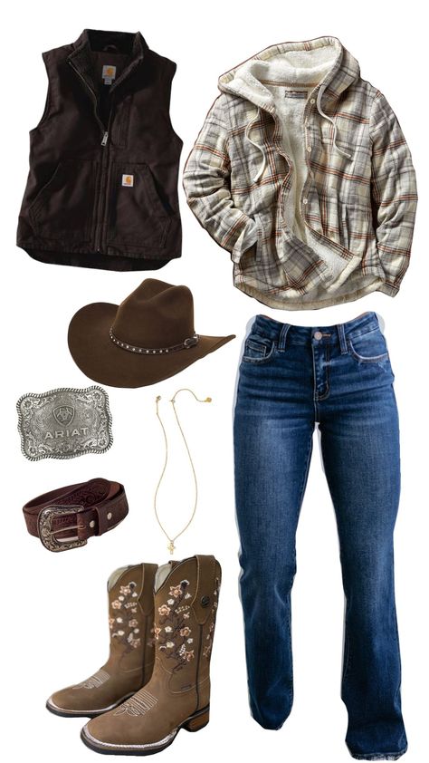 Fall/Winter country fit Hayride Outfit Fall, Western Outfit Ideas Winter, Country Autumn Outfit, Country Fits Aesthetic, Country Outfits Ideas, Country School Fits, Country Girl Fall Outfits, Fall Country Outfits Women, Western Fall Fits