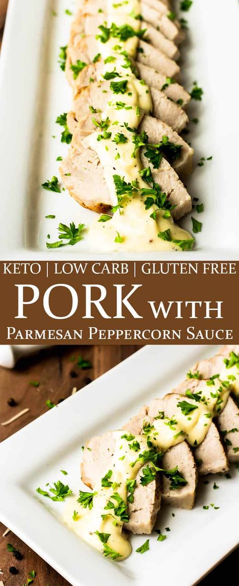 Gluten Free Pork Recipes, Keto Pork Loin, Healthy Pork Loin Recipes, Pork Loin Sauce Recipes, Keto Pork Loin Recipes, Sauce For Pork Loin, Peppercorn Pork Tenderloin Recipes, Parmesan Peppercorn Sauce, Creamy Peppercorn Sauce For Steak