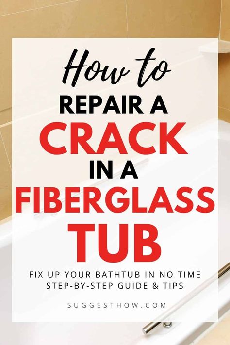 How to Fix Hairline Crack in Fiberglass Tub - 8 Step Guide Bathtub Inserts, Mobile Home Bathtubs, Tub Insert, Remove Bathtub, Bathtub Repair, Shower Repair, Diy Bathtub, Shower Inserts, Fiberglass Shower