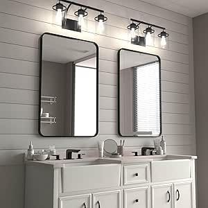 SYATO 2-Pack Black Bathroom Mirrors 24x36 Inch Black Frame Mirror for Bathroom, Bathroom Vanity Mirror for Over Sink, Black Rectangle Mirror for Wall, Anti-Rust Vanity Mirror Framed Bathroom Mirror Ideas, Black Rectangle Mirror, Bathroom Favorites, Black Bathroom Mirrors, Black Frame Mirror, Black Bathroom Mirror, Mirror For Wall, Farmhouse Vanity, Black Mirror Frame