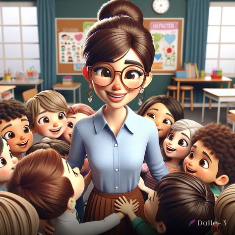 school teacher Teacher Cartoon Character Animation, Teacher Picture, Teacher Images, Teacher Cartoon, Creepy Faces, Teachers Day Card, Teacher Photo, Framed Wallpaper, Bible For Kids