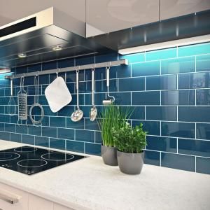 Ivy Hill Tile Contempo Blue Gray 12 in. x 12 in. x 8 mm Polished Glass Floor and Wall Tile-EXT3RD100889 - The Home Depot Subway Tile Design, Blue Subway Tile, Teal Kitchen, Blue Backsplash, Glass Subway Tile, Blue Tiles, Kitchen Tiles Backsplash, Blue Kitchens, Kitchen Tiles