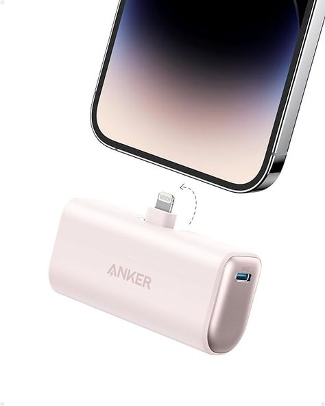 Amazon.com: Anker Nano Portable Charger for iPhone, with Built-in MFi Certified Lightning Connector, Power Bank 5,000mAh 12W, Compatible with iPhone 14/14 Pro / 14 Plus, iPhone 13 and 12 Series (Pink) : Cell Phones & Accessories Anker Portable Charger, Shopping Wishlist Ideas, Pink Portable Charger, Gift Wishlist Ideas, My Wishlist Ideas, Random Gift Ideas, Christmas Gift Wishlist, Iphone Power Bank, Anker Power Bank