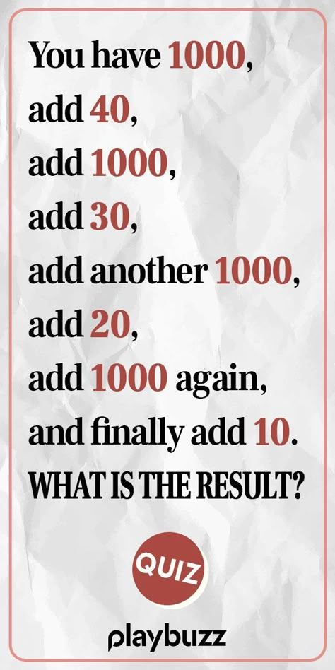 Can you get a perfect score? *** #PlaybuzzQuiz General Knowledge Trivia Question IQ Test Smart Riddles Math Problems Quiz Tough School Drills Exams Playbuzz Quiz Iq Test For Kids, Math Puzzles Brain Teasers, Intelligence Quizzes, Math Riddles With Answers, Logic Questions, Brain Mri, Iq Quiz, Maths Fun, Iq Test Questions