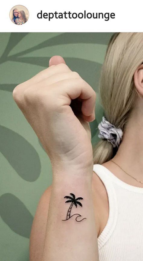 Coastal Tattoos, Small Beach Tattoos, Beachy Tattoos, Beach Tattoos, Maching Tattoos, Pineapple Tattoo, Small Girly Tattoos, Small Shoulder Tattoos, Palm Tattoos