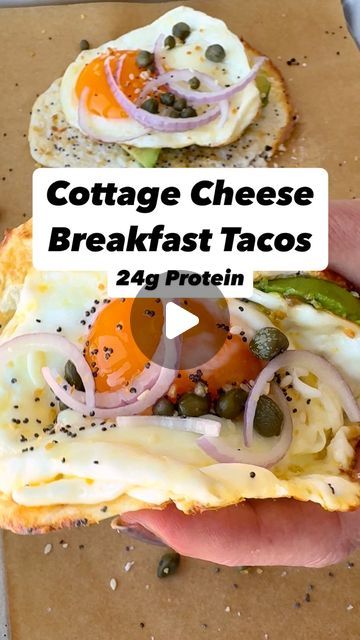 Everything Bagel Cottage Cheese Breakfast Tacos, Cottage Bread, Cottage Cheese Breakfast, Breakfast Taco, Cottage Cheese Eggs, Chili Crisp, Sliced Avocado, Cheese Flatbread, Runny Eggs