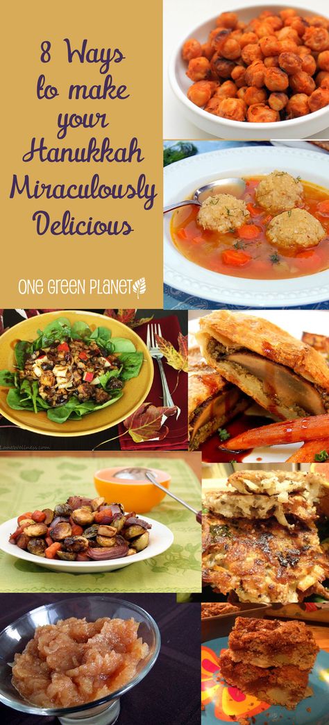 http://onegr.pl/1pGZHtT #vegan #vegetarian #hanukkah #delicious #recipes #tips #holiday Hannukah Recipes, Hanukkah Dinner, Hanukkah Food, Jewish Food, Vegan Meal Plans, Green Planet, Vegan Christmas, Vegan Meal, Jewish Recipes