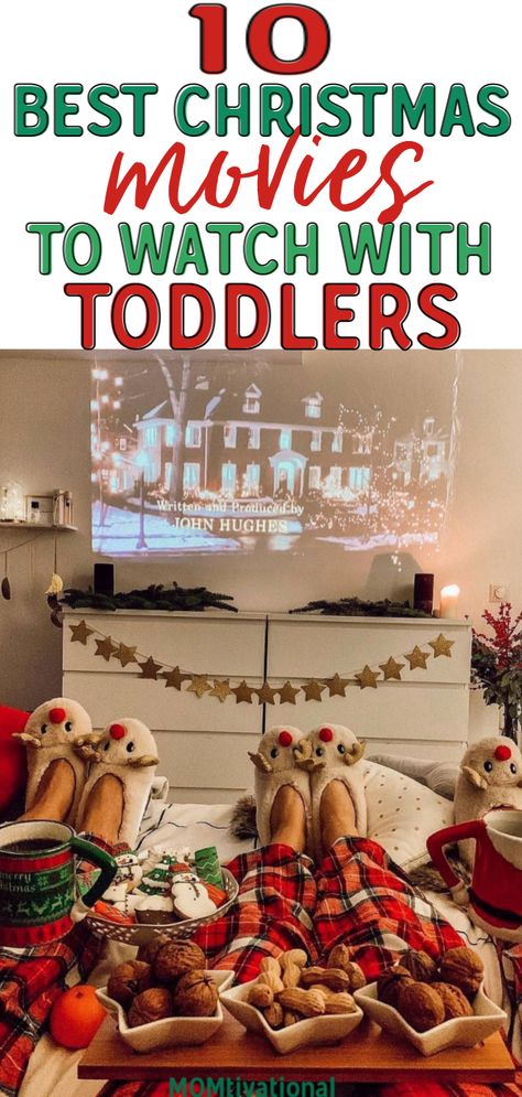 The absolute BEST Christmas movies for toddlers. Have a family movie night this Holiday season with this Christmas movie lists idea #christmas #christmasmovies Christmas Fun With Toddlers, Natal, Christmas Eve With Toddlers, Christmas Idea For Toddlers, Christmas Movies Family, Christmas Family Movie Night Ideas, Holiday Movie Night Ideas, Christmas Movie Night Themes, Christmas Movies For Toddlers