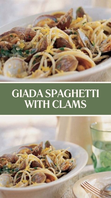 Giada Spaghetti With Clams Clams Linguini Recipe, Spaghetti And Clams, White Spaghetti Recipe, Spaghetti With Clam Sauce, Linguini With Clam Sauce Canned Clams, Spaghetti With Clams, Clam Spaghetti Recipe, Linguini With Clam, Spaghetti With Clams And Garlic