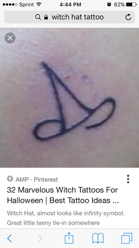 Simple Witch Hat Tattoo, Witches Hat Tattoo, Minimalist Witch Tattoo, Witch Hat Tattoo, Hocus Pocus Witches, Black Witch Hat, Witch Tattoo, Tattoo Fonts, Witch Hat