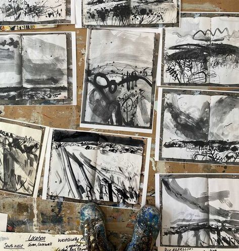 Drawing Outdoors — Sam Boughton - Contemporary Landscape Artist Devon Sam Boughton Artist, Sketching References Photo, Ink Landscape Drawing, Location Drawing, October Moodboard, Landscape Sketchbook, Contemporary Drawings, British Landscape, Contemporary Landscape Artists