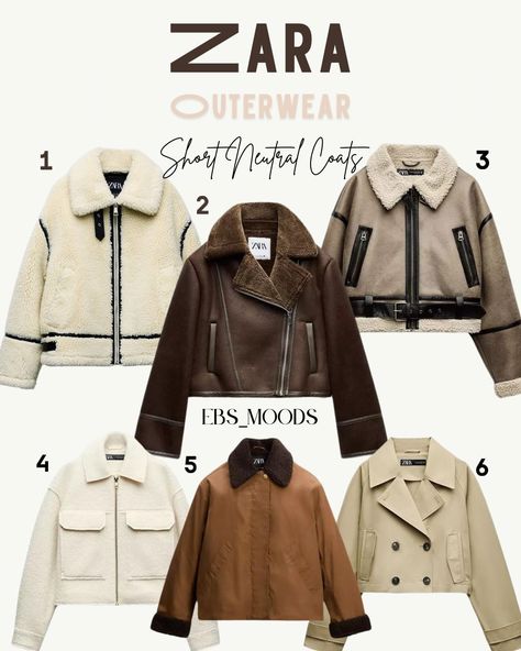 My favorite outerwear currently available on the @zara website. Short neutral jacket edition. Which one is your favorite?👇 🛒Shop product codes: 1: 3548/247 ($139) 2: 8741/270 ($109) 3: 8073/254 ($109) 4: 3046/288 ($59.90) 5: 4369/245 ($129) 6: 3046/242 ($69.90) ✨Follow @ebs_moods for more outfit inspiration and make sure to save this post for future shopping 🫶🏼 #instalooks #jacketstyle #fashioninspo #everydayfashion #styletips #jacketfashion #contemporarystyle #fashionaddiction #ootd #zar... Zara Website, Neutral Jacket, Zara Jacket, Trendy Jackets, Zara New, Zara Jackets, Girly Outfits, Jacket Style, Jacket Outfits