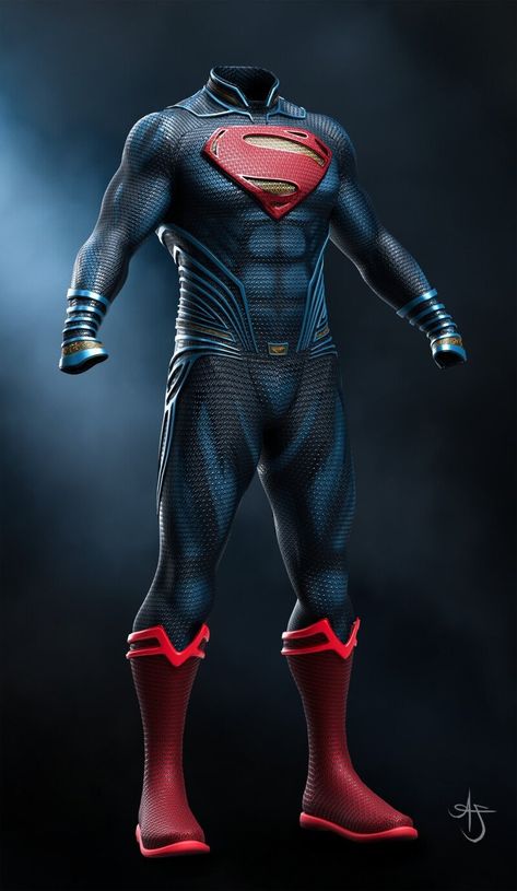 Superman Suit Designs, Superman Flying Pose, Superman Armor, Superman Concept Art, Man Of Steel Suit, Superman Suit, Superman Costume, Superman Pictures, Superman Henry Cavill