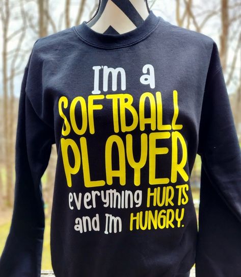 Size Large or Small Ready To Ship Color: Black Fit: Unisex Softball Sweatshirts & Hoodies, Softball Sayings Quotes, Softball Aesthetic Pictures, Softball Catcher Quotes, Cute Softball Quotes, Softball Clothes, Softball Chants, Funny Softball Quotes, Softball Room