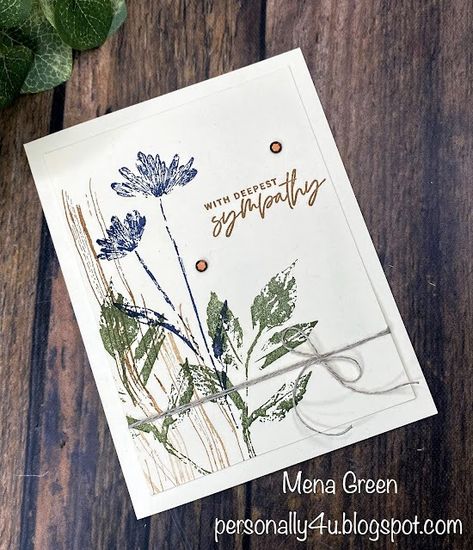 Personally Yours: Cased Stampin' Up! Inked & Tiled Sympathy Card Stampin Up Sympathy Cards, Cards Sympathy, Stampin Up Card, Sympathy Cards Handmade, Pet Sympathy Cards, Stampin Pretty, Cards Flowers, Stamping Cards, Easy Cards